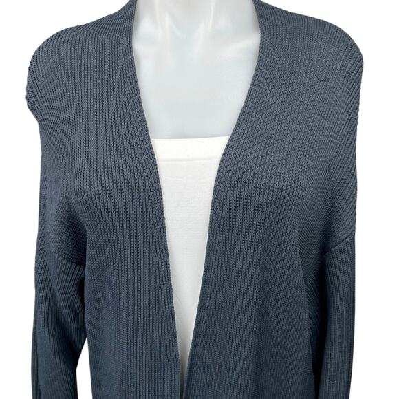 Zara Women's Blue Grey Long Open Front Jacket Duster Cardigan Sweater Size M - Picture 11 of 13